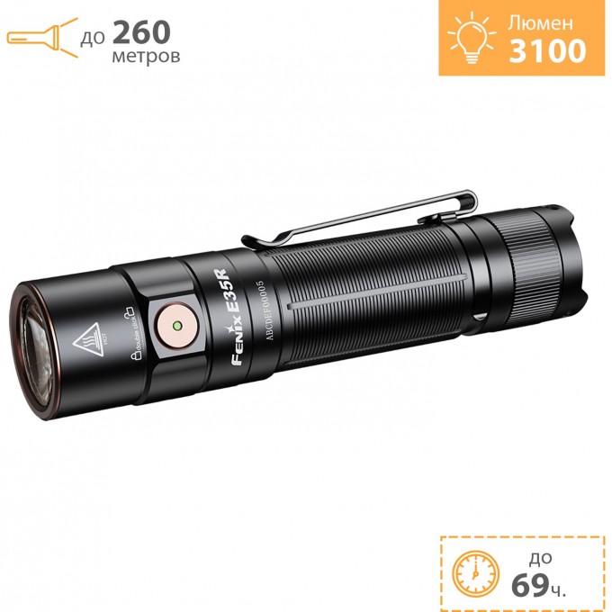 Перезаряжаемый светодиодный фонарик FENIX 3100 Lumen EDC/Search 21700 E35R